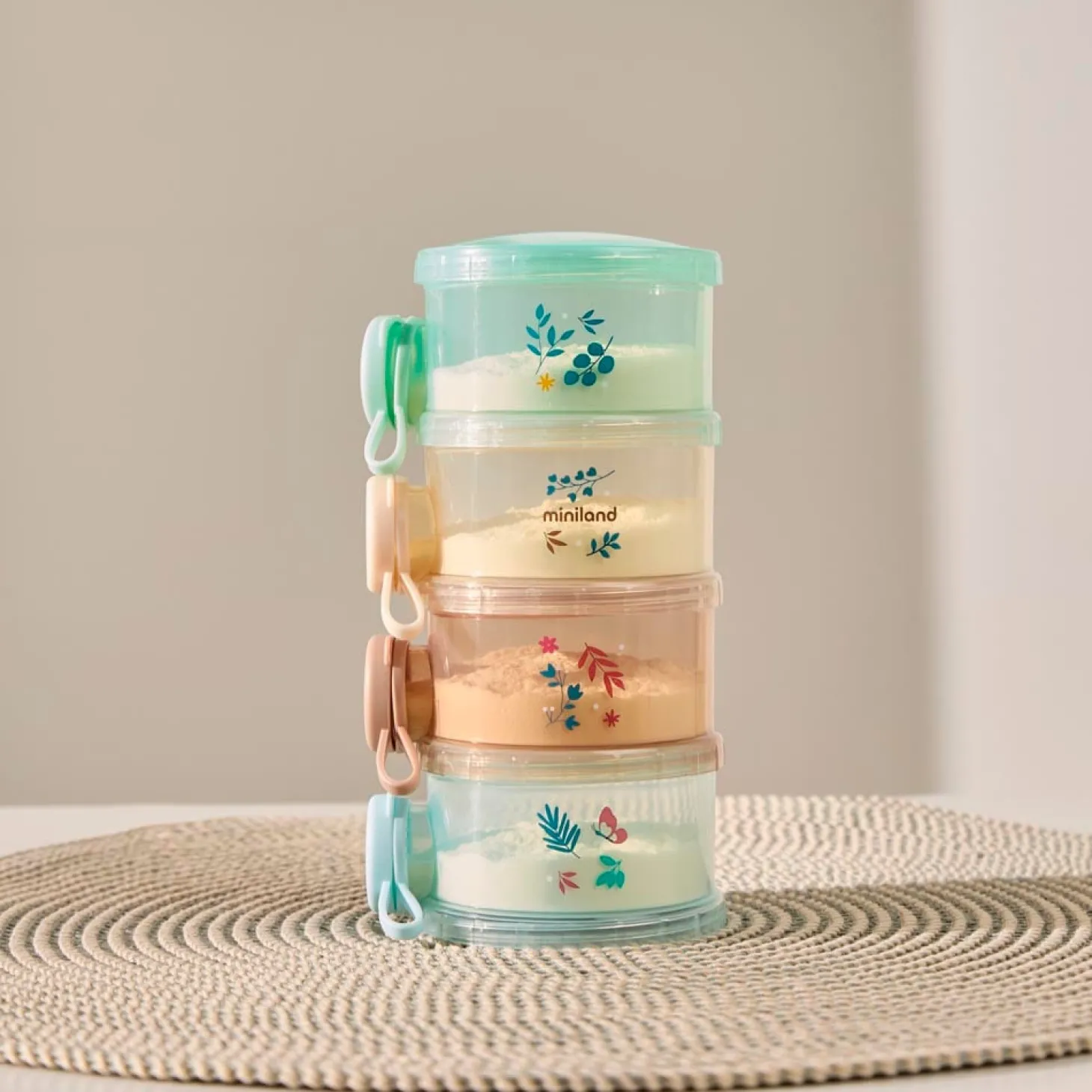 Miniland Set de 4 pots pour le lait Pays de Rêve Multicolore