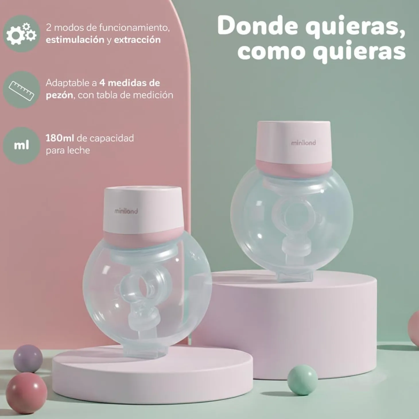 Miniland Tire-Lait Rose