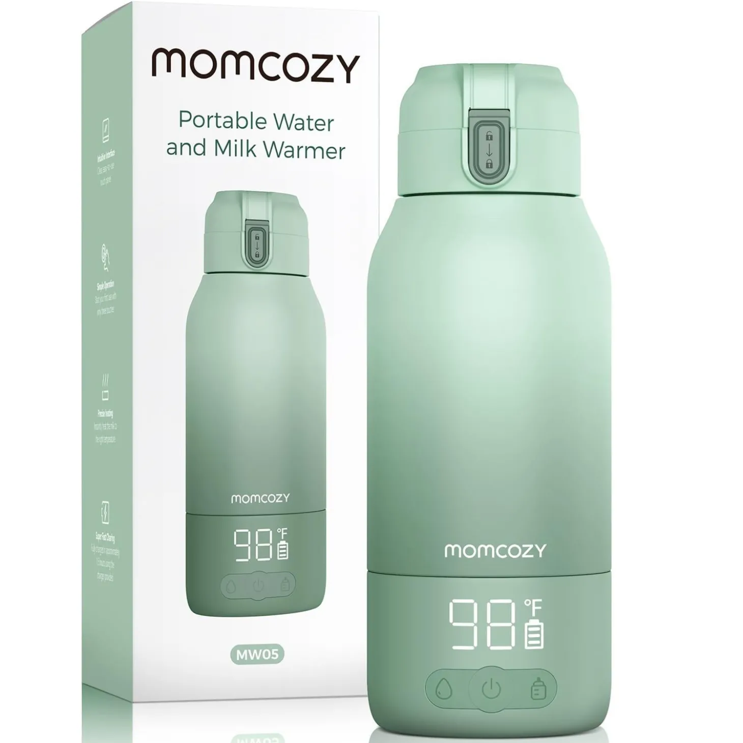 Momcozy Chauffe-Biberon nomade Vert 500 ml