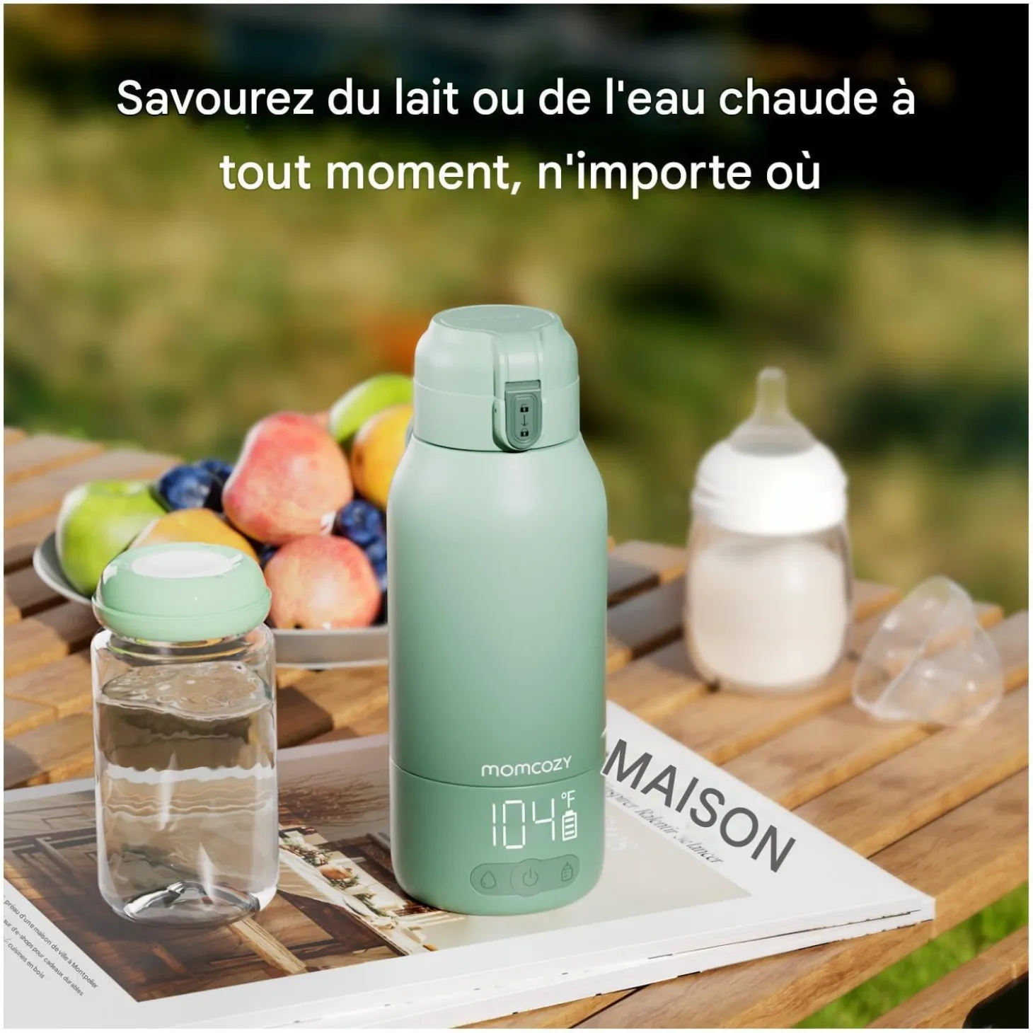 Momcozy Chauffe-Biberon nomade Vert 500 ml