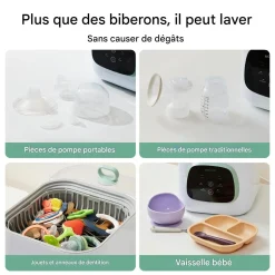 Momcozy Lave-Biberon et Stérilisateur Blanc Vert