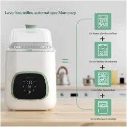 Momcozy Lave-Biberon et Stérilisateur Blanc Vert