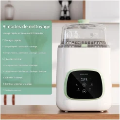 Momcozy Lave-Biberon et Stérilisateur Blanc Vert