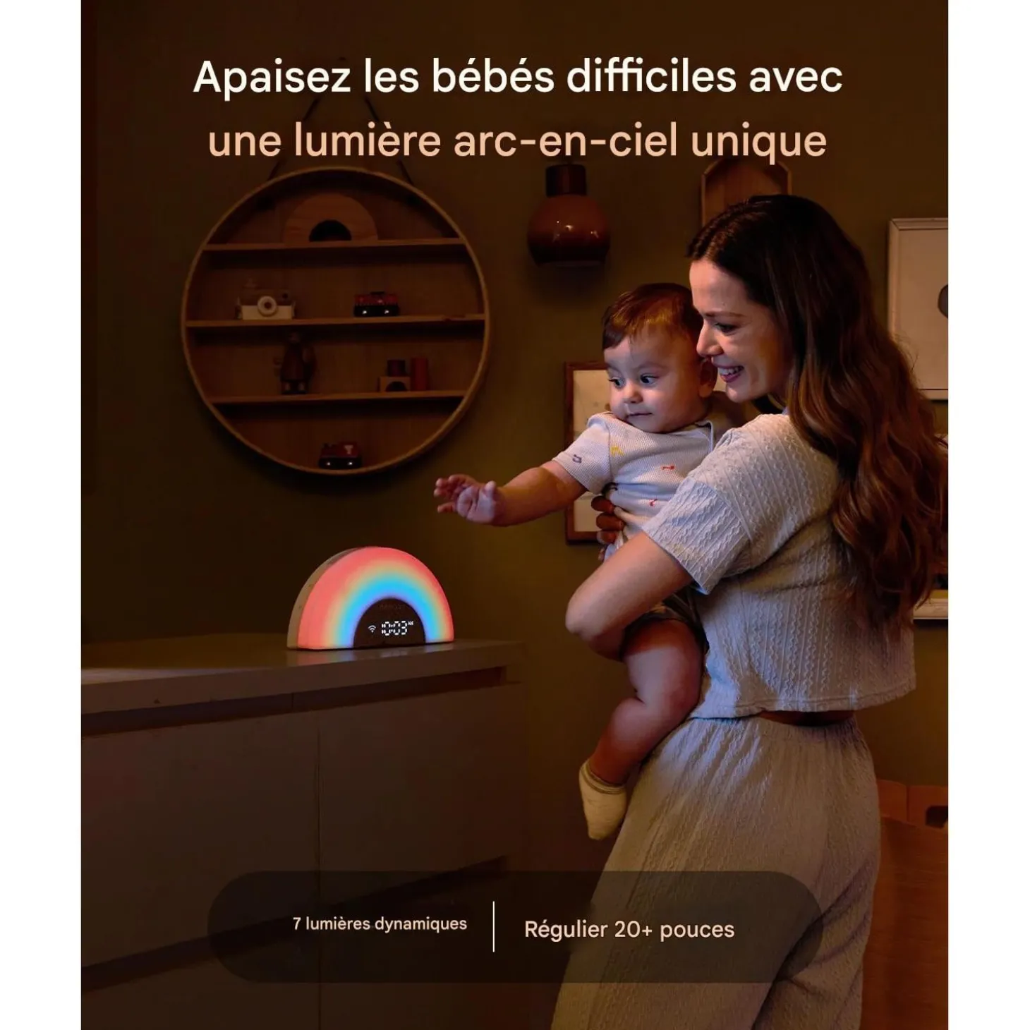 Momcozy Machine à Bruit Arc-en-Ciel Blanc Gris