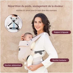 Momcozy                    Porte-bébé en coton    Beige