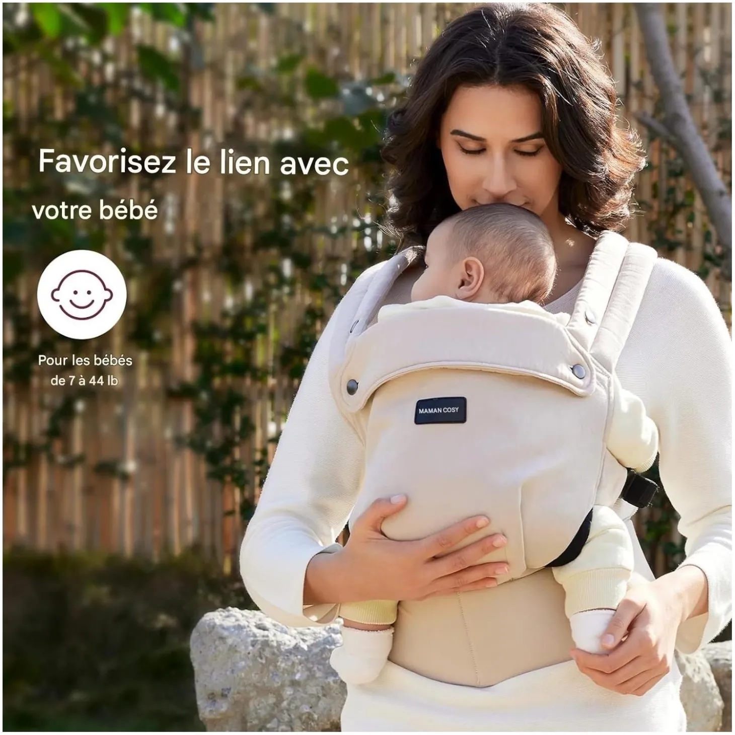 Momcozy Porte-bébé en coton Beige