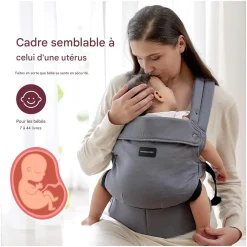 Momcozy                    Porte-bébé en coton    Gris