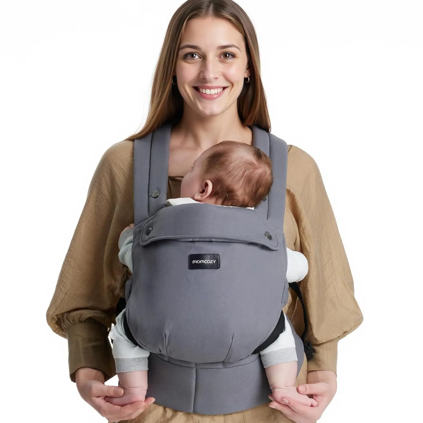 Momcozy Porte-bébé en coton Gris