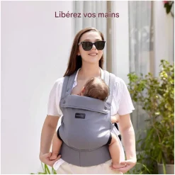 Momcozy Porte-bébé en coton Gris