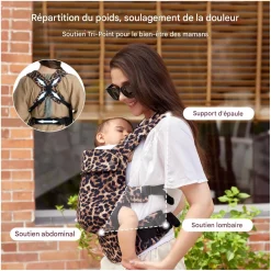 Momcozy                    Porte-bébé en coton    Leopard