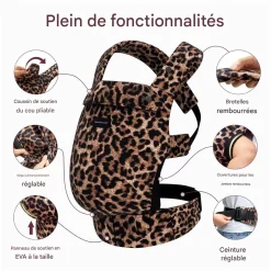 Momcozy                    Porte-bébé en coton    Leopard