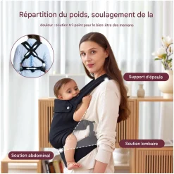 Momcozy Porte-bébé en coton Noir
