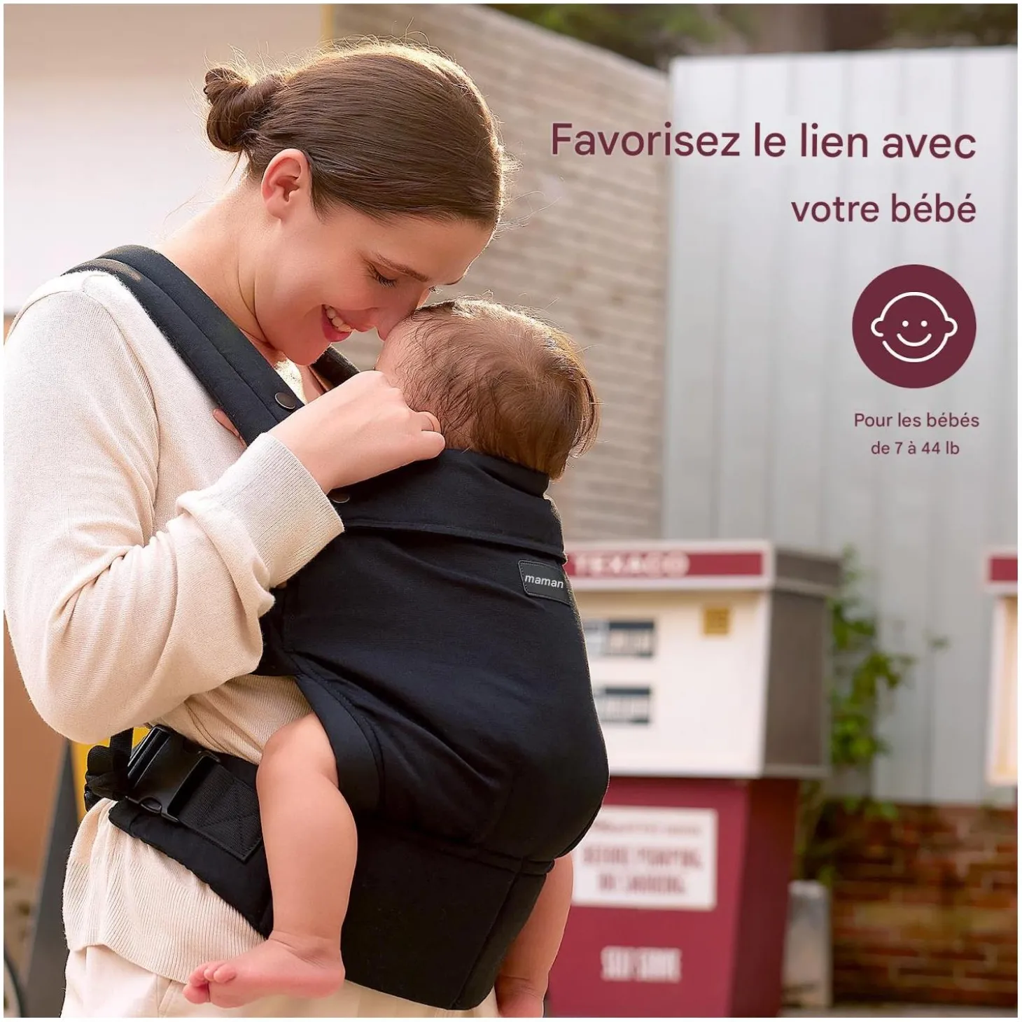 Momcozy Porte-bébé en coton Noir