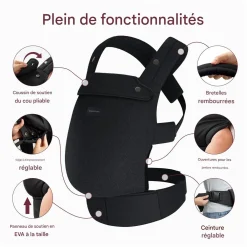 Momcozy Porte-bébé en coton Noir