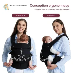 Momcozy Porte-bébé en coton Noir