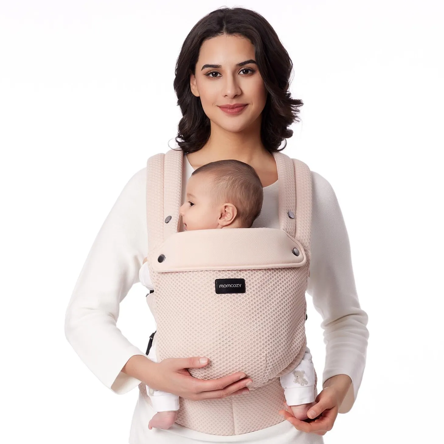 Momcozy Porte-bébé en maille respirante Rose