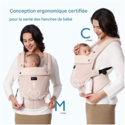 Momcozy Porte-bébé en maille respirante Rose