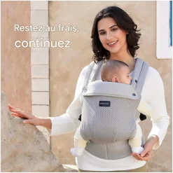 Momcozy Porte-bébé en maille respirante Gris