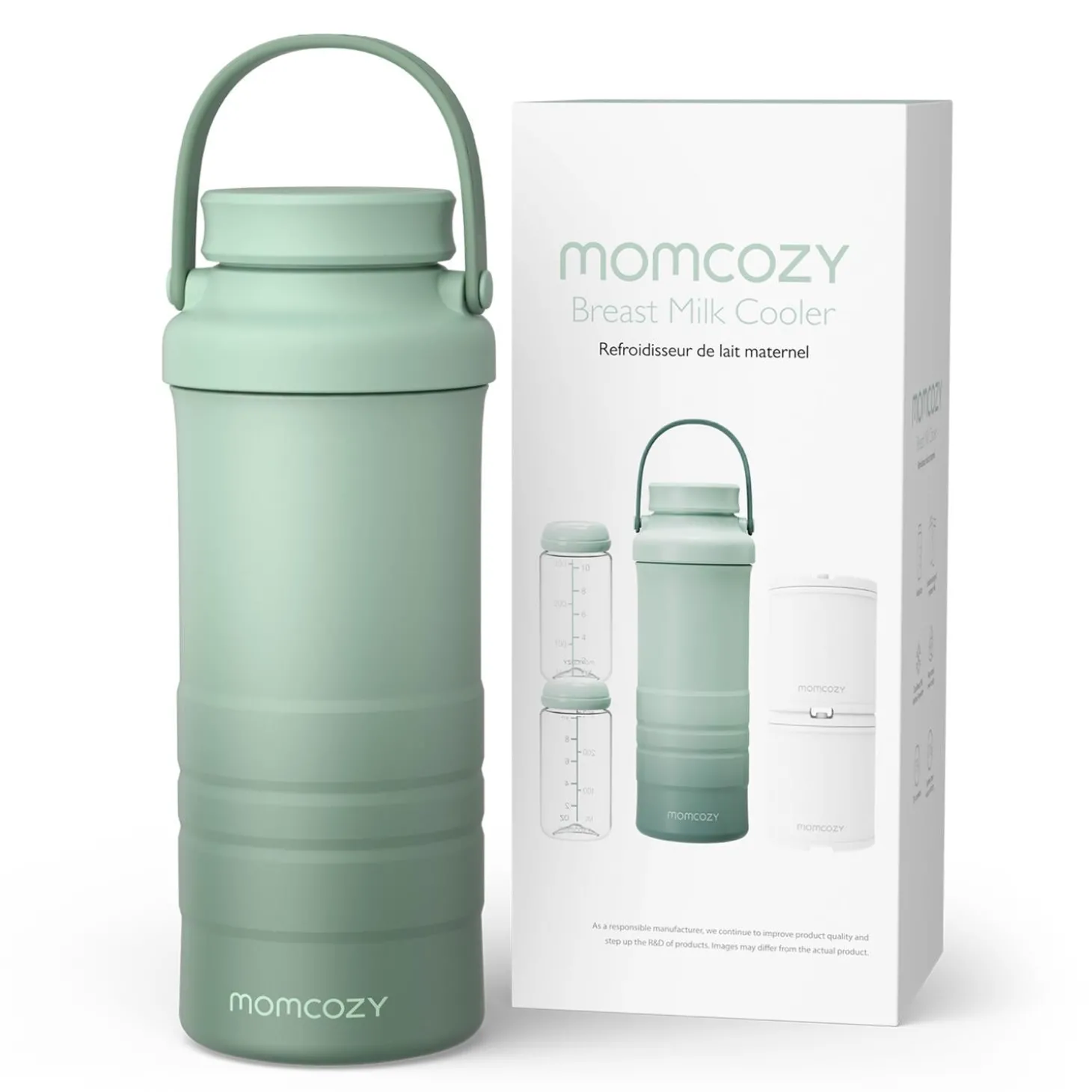 Momcozy Refroidisseur de lait maternel portable Vert 325 ml