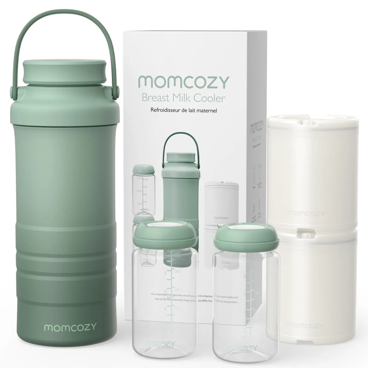 Momcozy Refroidisseur de lait maternel portable Vert 325 ml
