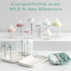 Momcozy                    Set de brosses de nettoyage de biberons 7-en-1 portable    Blanc            7pièces