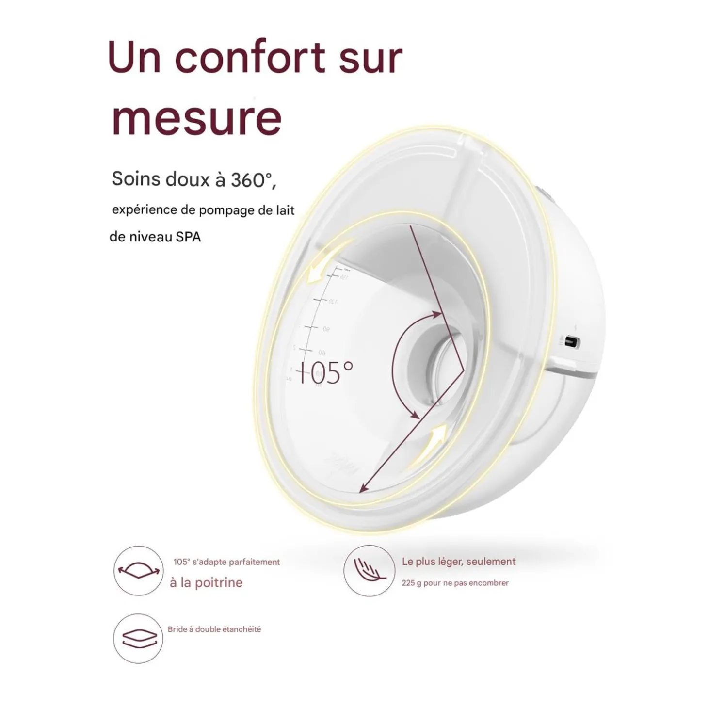 Momcozy Tire-lait M5 double Gris 160 ml