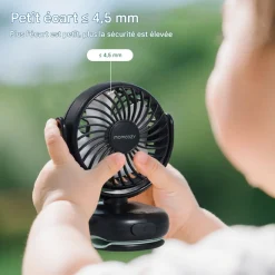 Momcozy                    Ventilateur à clip pour poussette    Noir