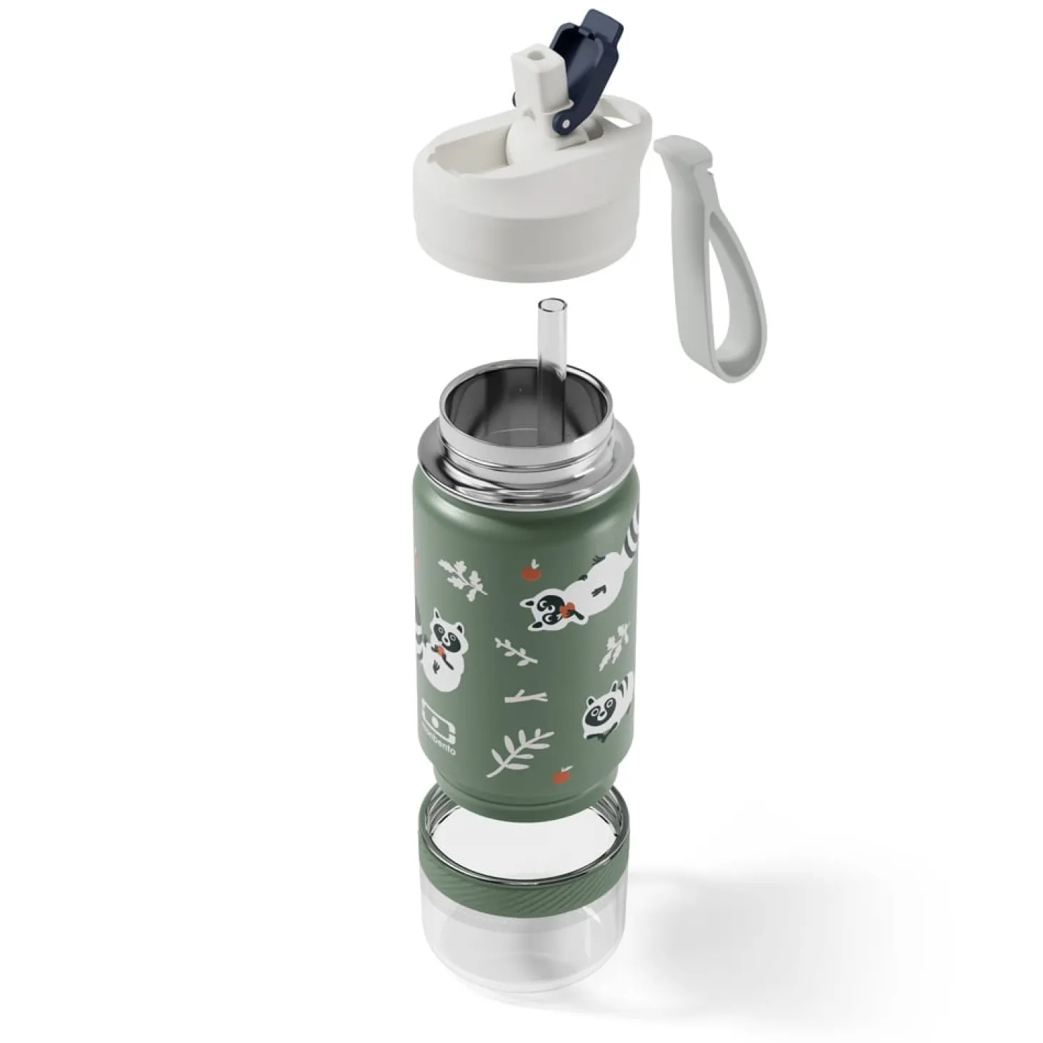 Monbento Kids Gourde 2en1 Twisty Raccoon 300 ml + 120 ml