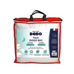 Mon P'tit Dodo Couette et oreiller en coton bio Blanc 100x140 cm