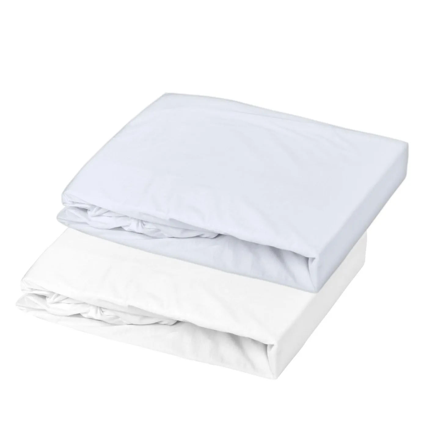 Mon P'tit Dodo Lot 2 Draps-Housses Jersey Blanc/Light Blue