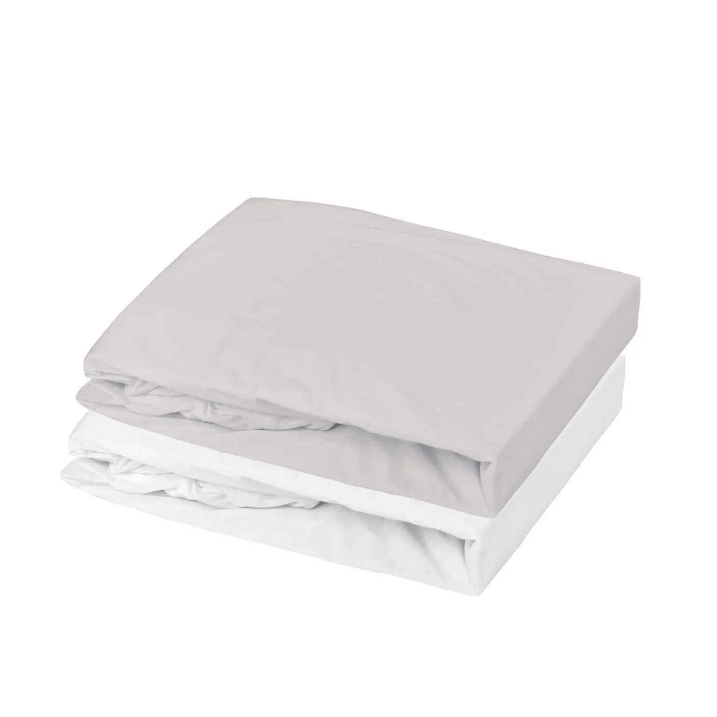 Mon P'tit Dodo Lot 2 Draps-Housses Jersey Blanc/Souris