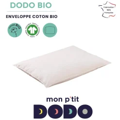 Mon P'tit Dodo Oreiller en coton bio Blanc 40x60 cm