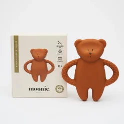 Moonie Jouet de dentition ourson en caoutchouc naturel Caramel