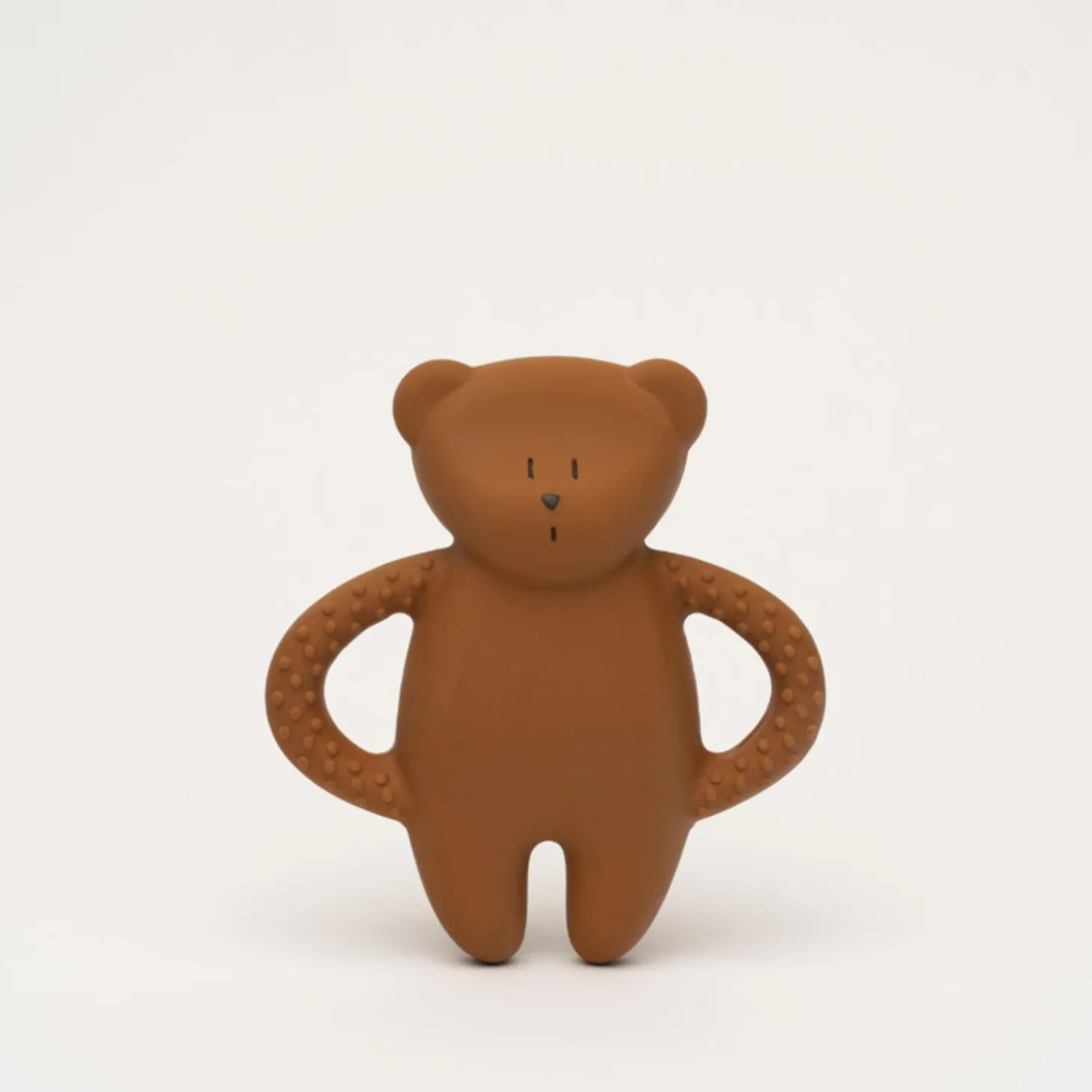 Moonie Jouet de dentition ourson en caoutchouc naturel Caramel