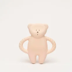 Moonie Jouet de dentition ourson en caoutchouc naturel Rose