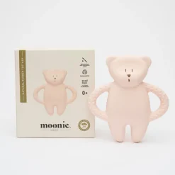 Moonie                    Jouet de dentition ourson en caoutchouc naturel    Rose