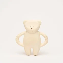Moonie Jouet de dentition ourson en caoutchouc naturel Blanc Polaire