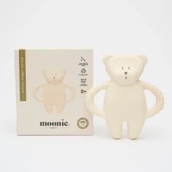 Moonie                    Jouet de dentition ourson en caoutchouc naturel    Blanc Polaire