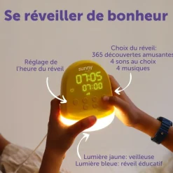 Morphée Réveil éducatif & veilleuse Sunny Jaune