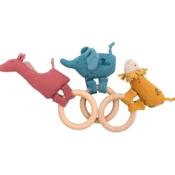 Moulin Roty Anneau-hochet en bois Lion Sous mon baobab