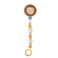 Moulin Roty Attache-tétine bois et silicone lion Multicolore