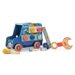 Moulin Roty Camionnette d'activités bricoleur Puce & Pilou Bleu/rouge