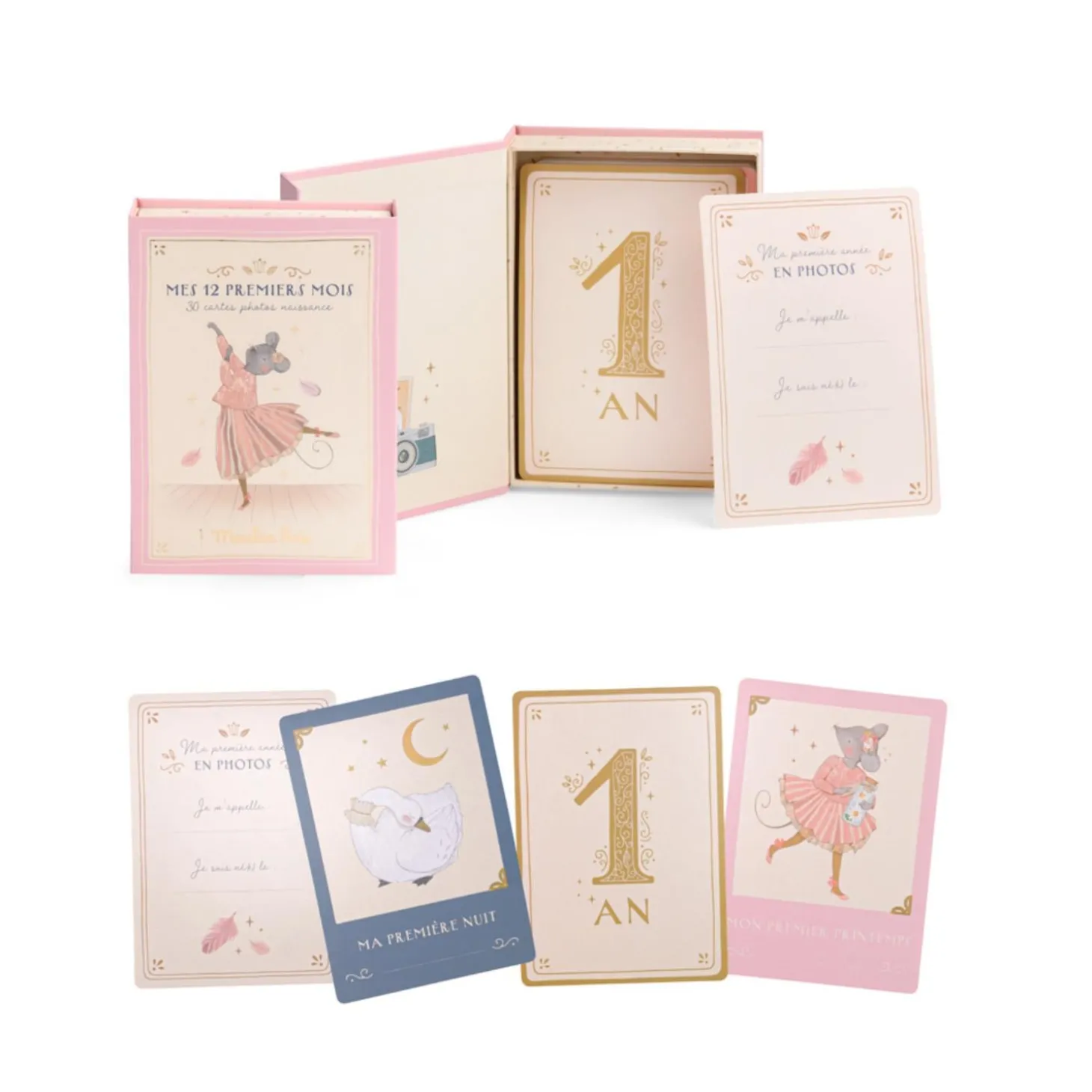Moulin Roty Cartes naissance La petite école de danse Rose