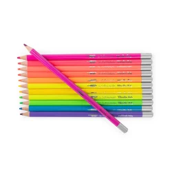 Moulin Roty 12 crayons de couleur néon Les Schmouks Multicolore