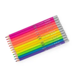 Moulin Roty 12 crayons de couleur néon Les Schmouks Multicolore
