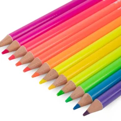 Moulin Roty 12 crayons de couleur néon Les Schmouks Multicolore