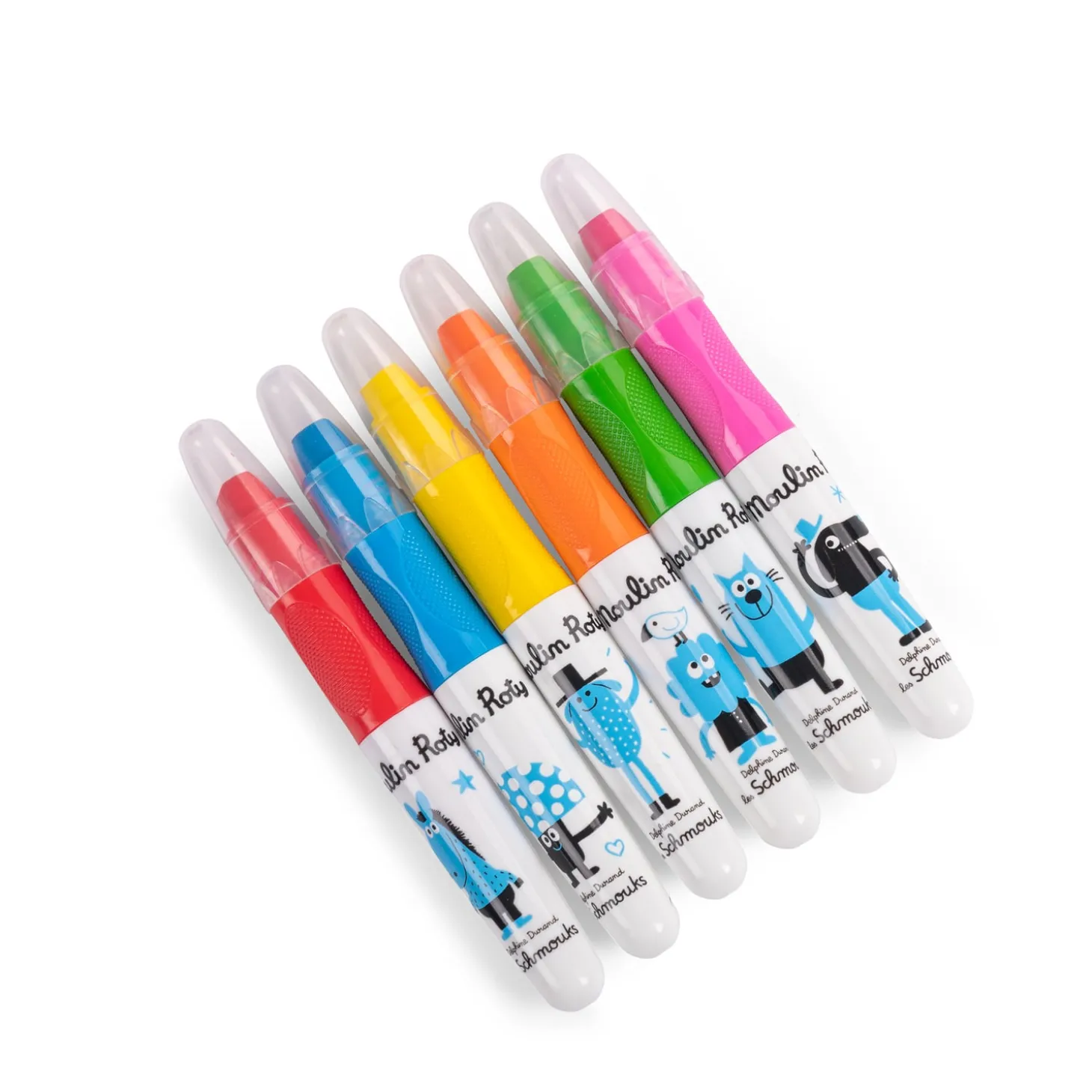 Moulin Roty 6 crayons-multisurfaces Les Schmouks Multicolore