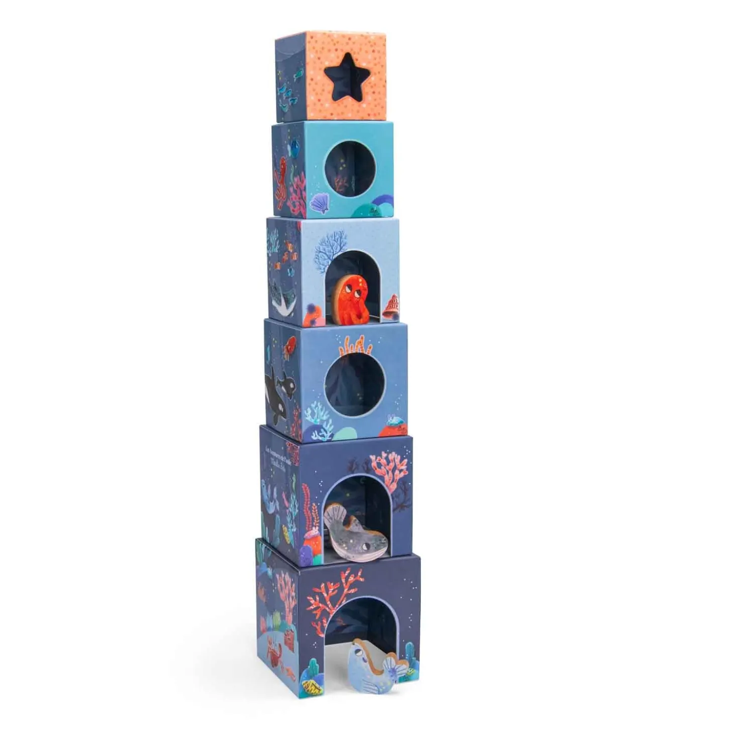 Moulin Roty Cubes empilables Les aventures de Paulie Multicolore