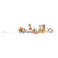 Moulin Roty Grand train d'activités à tirer Trois petits lapins Multicolore