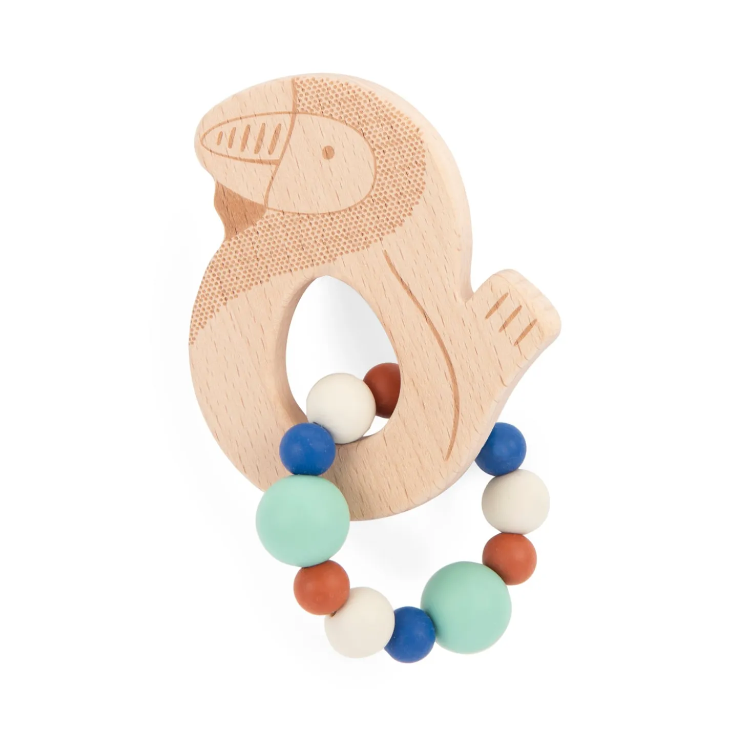 Moulin Roty Hochet anneau de dentition La forêt Mawa Multicolore